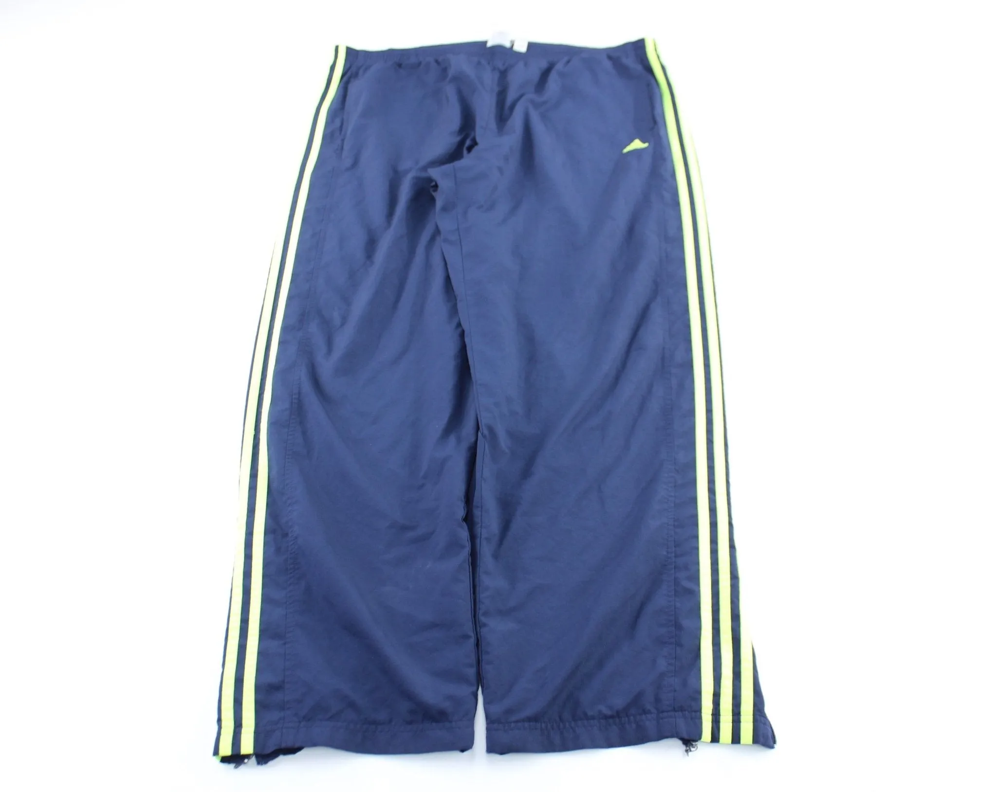 Adidas Embroidered Logo Navy Blue & Neon Striped Pants