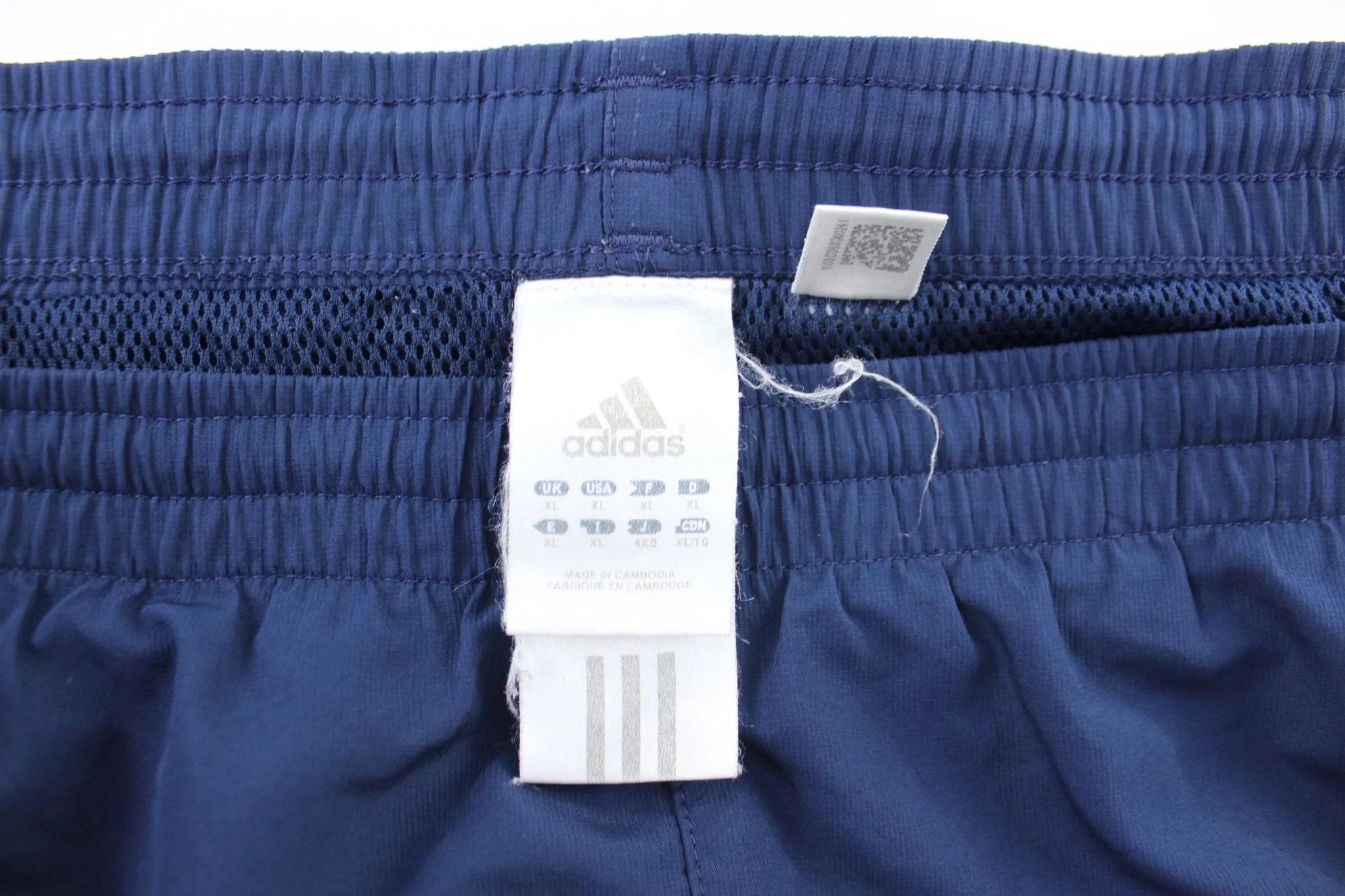 Adidas Embroidered Logo Navy Blue & Neon Striped Pants