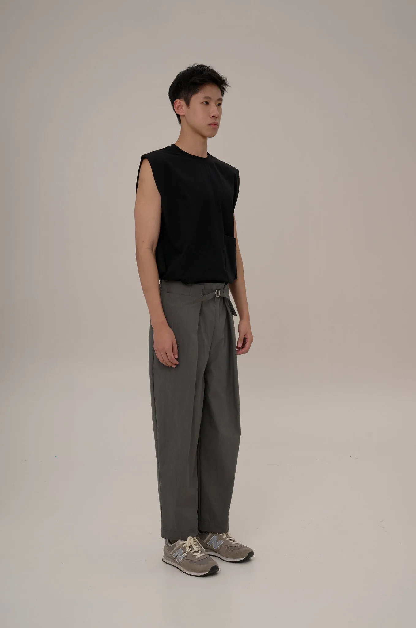 Adjustable Pleated Trousers