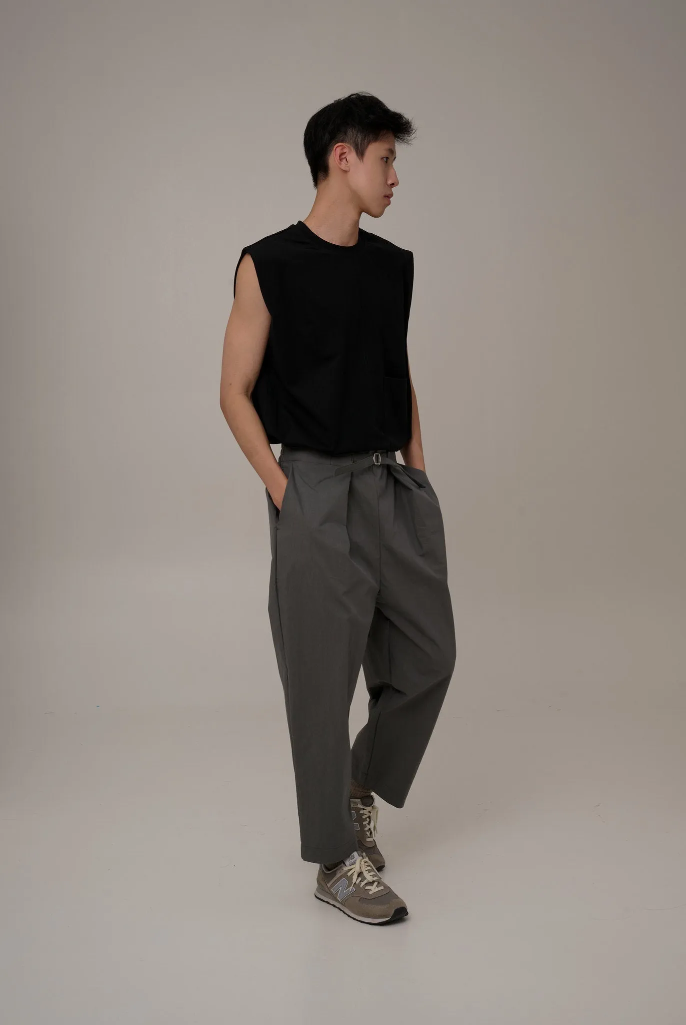 Adjustable Pleated Trousers