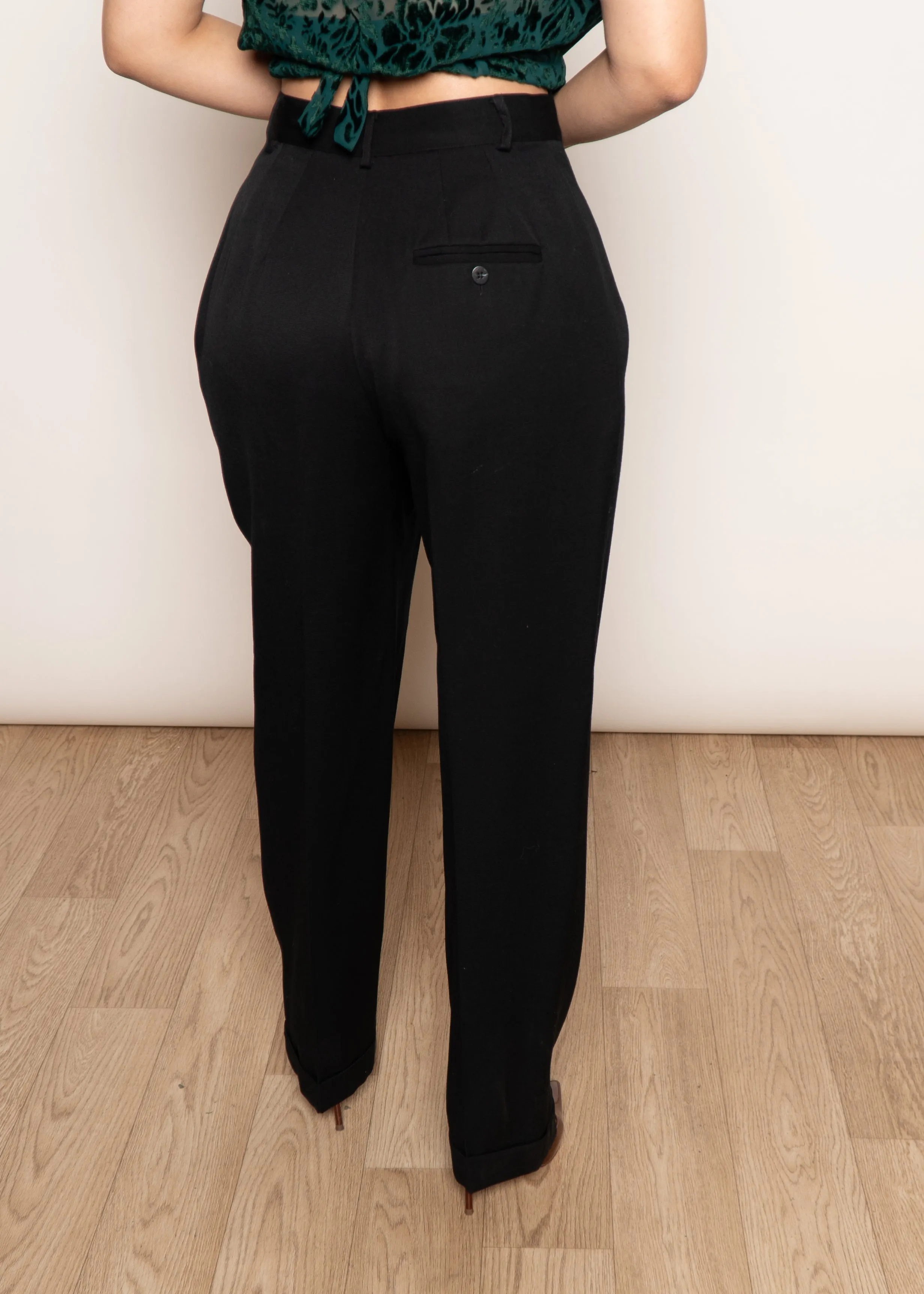 Black Pleated Trousers