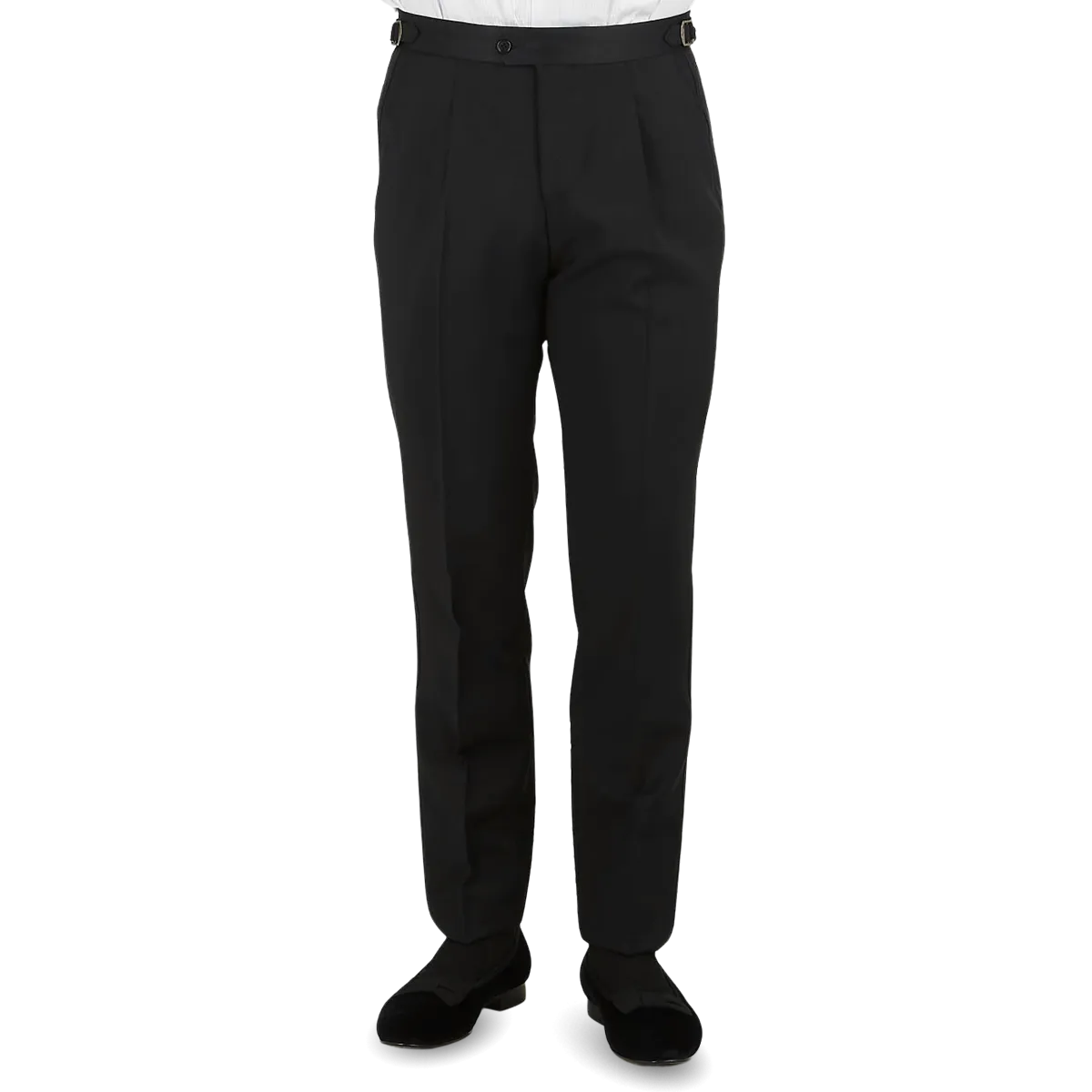 Black Wool Mohair Tuxedo Trousers