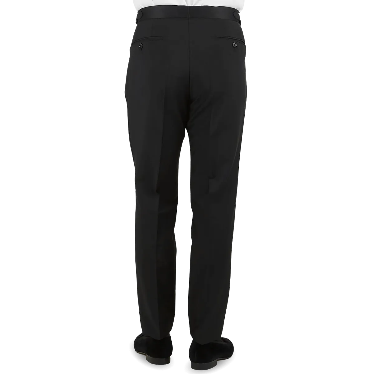 Black Wool Mohair Tuxedo Trousers