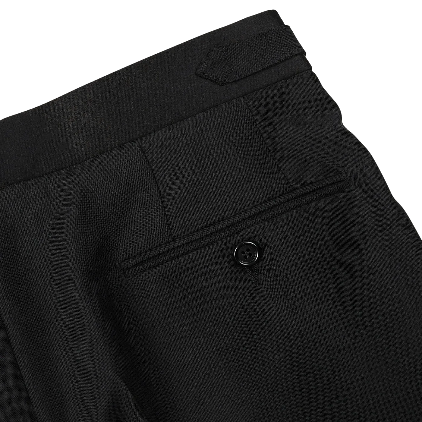 Black Wool Mohair Tuxedo Trousers