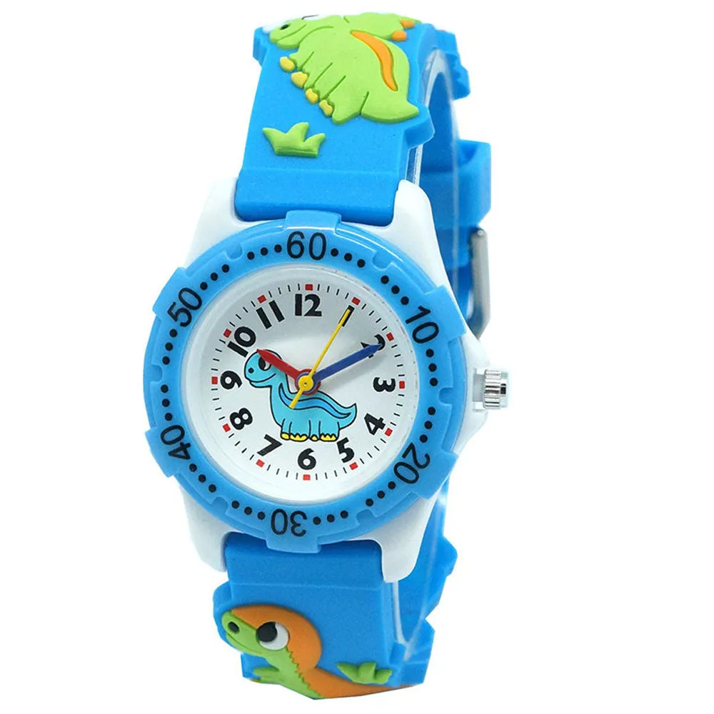 Brand  High Quality Cute Dinosaur Cartoon children watch girls Rubber kids watches boys Silicone Quartz WristWatch