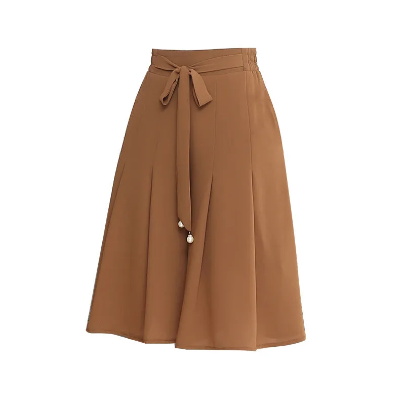 Chiffon Culottes Five-Point Loose Wide-Leg Pants