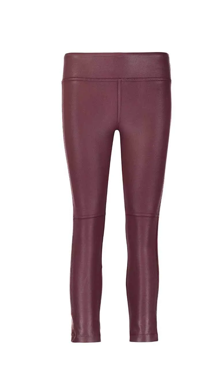 Coated Gemma Mid-rise Straight Leg Skimmer - Bordeaux