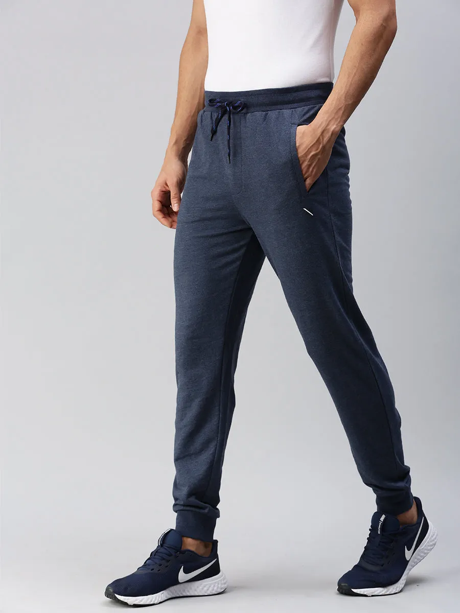 Combed Cotton Rich Blue Melange Jogger pants