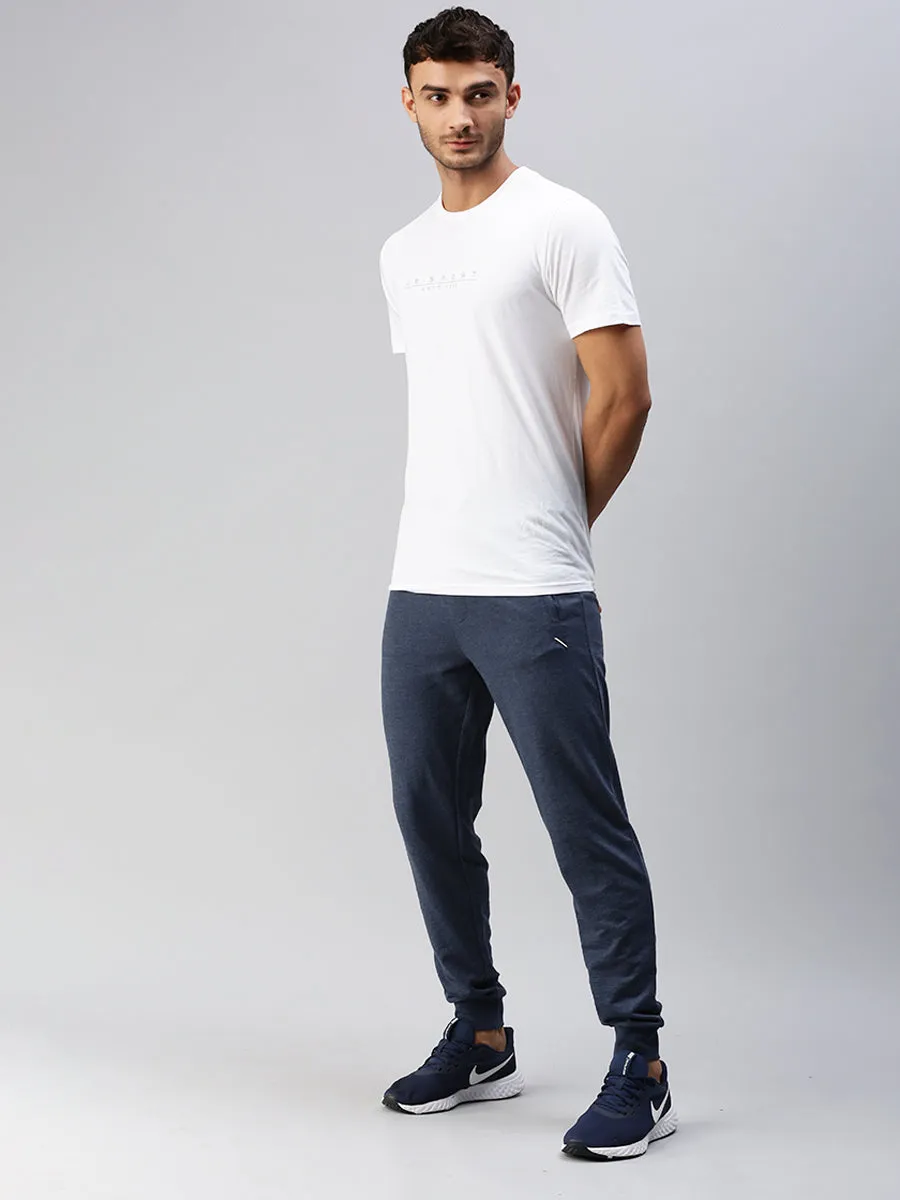 Combed Cotton Rich Blue Melange Jogger pants