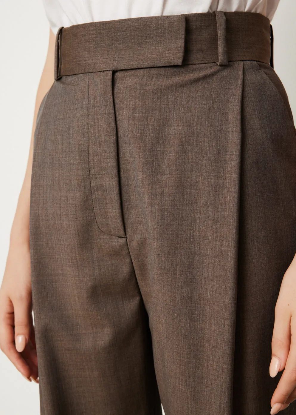 Deep Pleat Wool Trousers