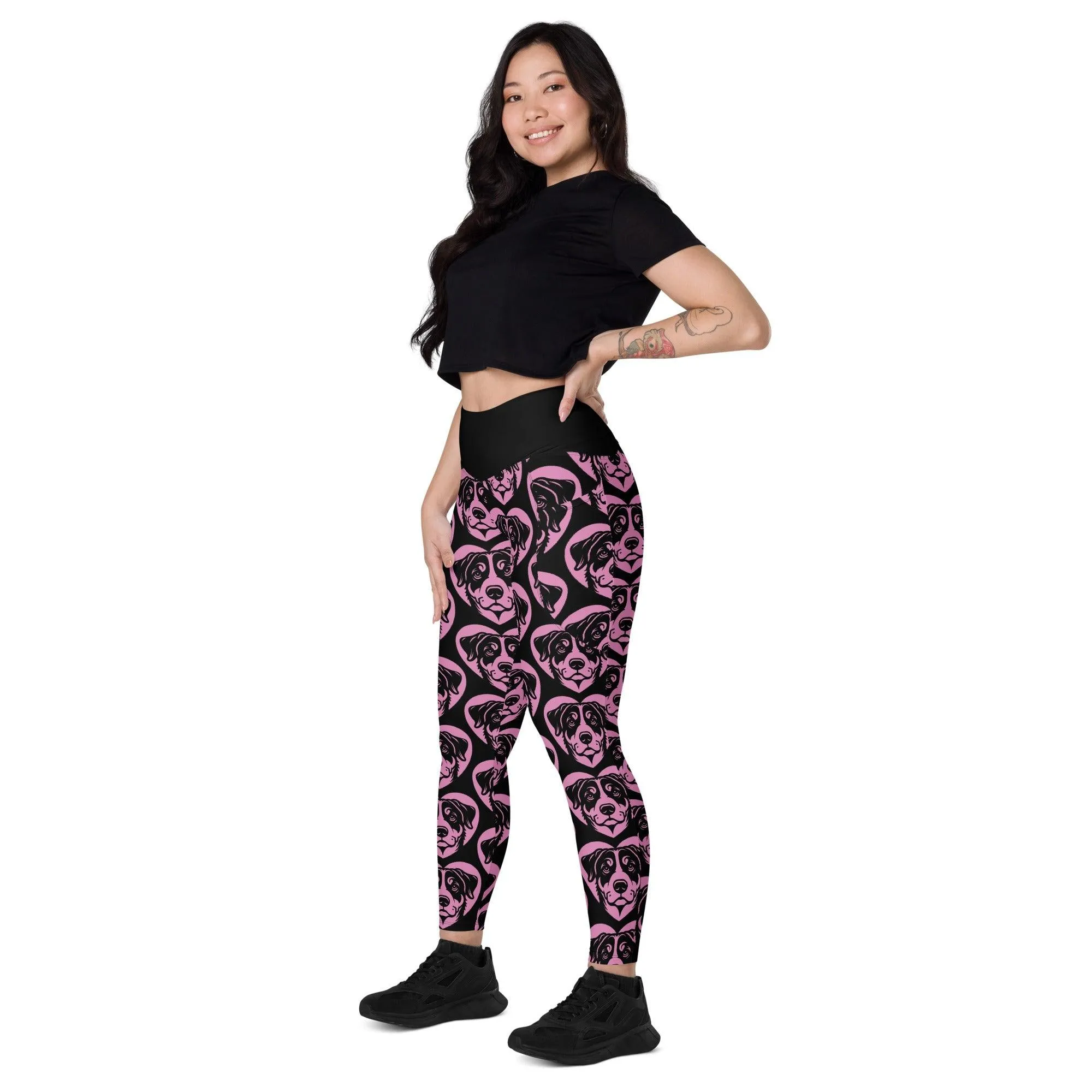 DOG BREED LEGGINGS with pockets - ENTLEBUCHER MOUNTAIN DOG - HERTTAHOUND - pink