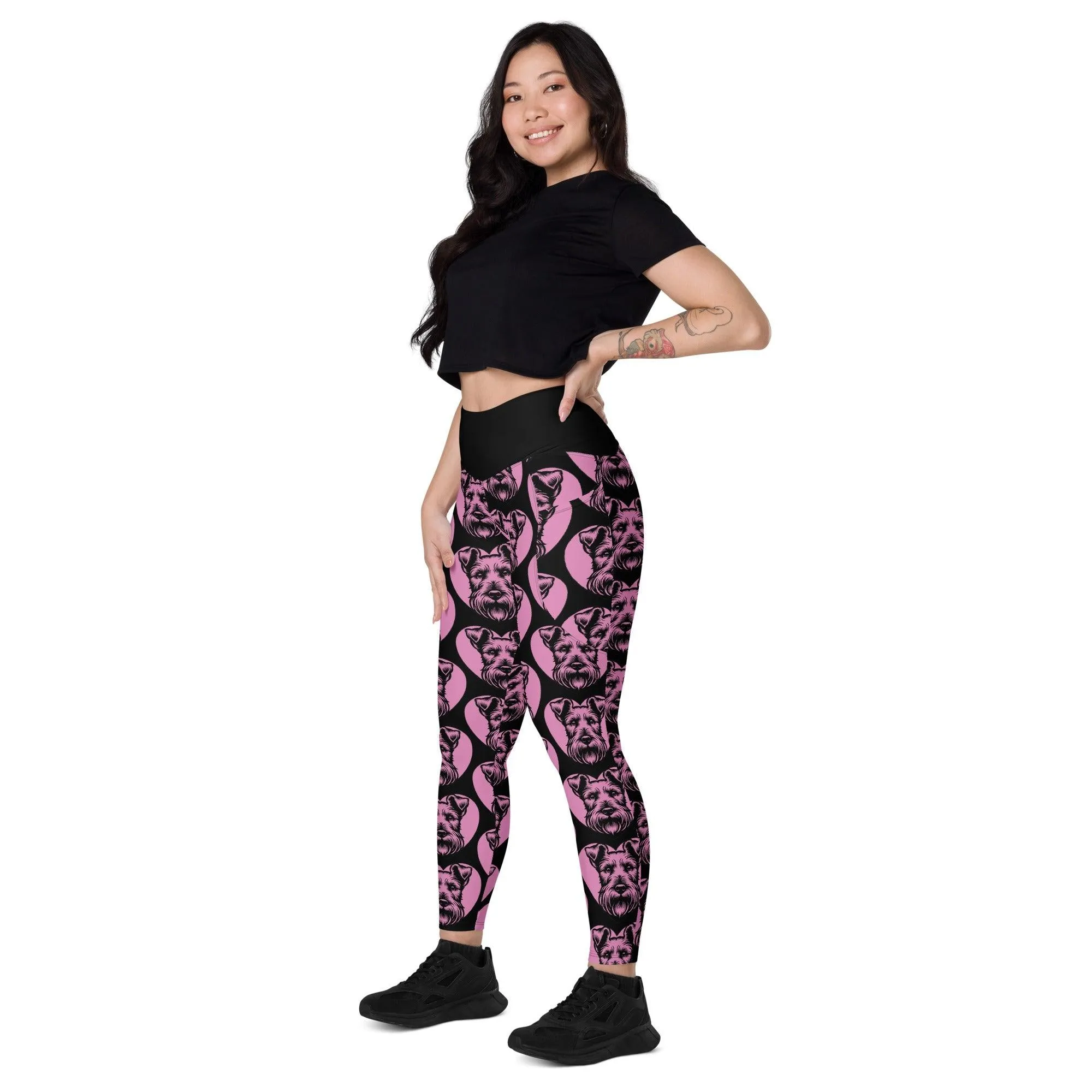 DOG BREED LEGGINGS with pockets - LAKELAND TERRIER - HERTTAHOUND - pink