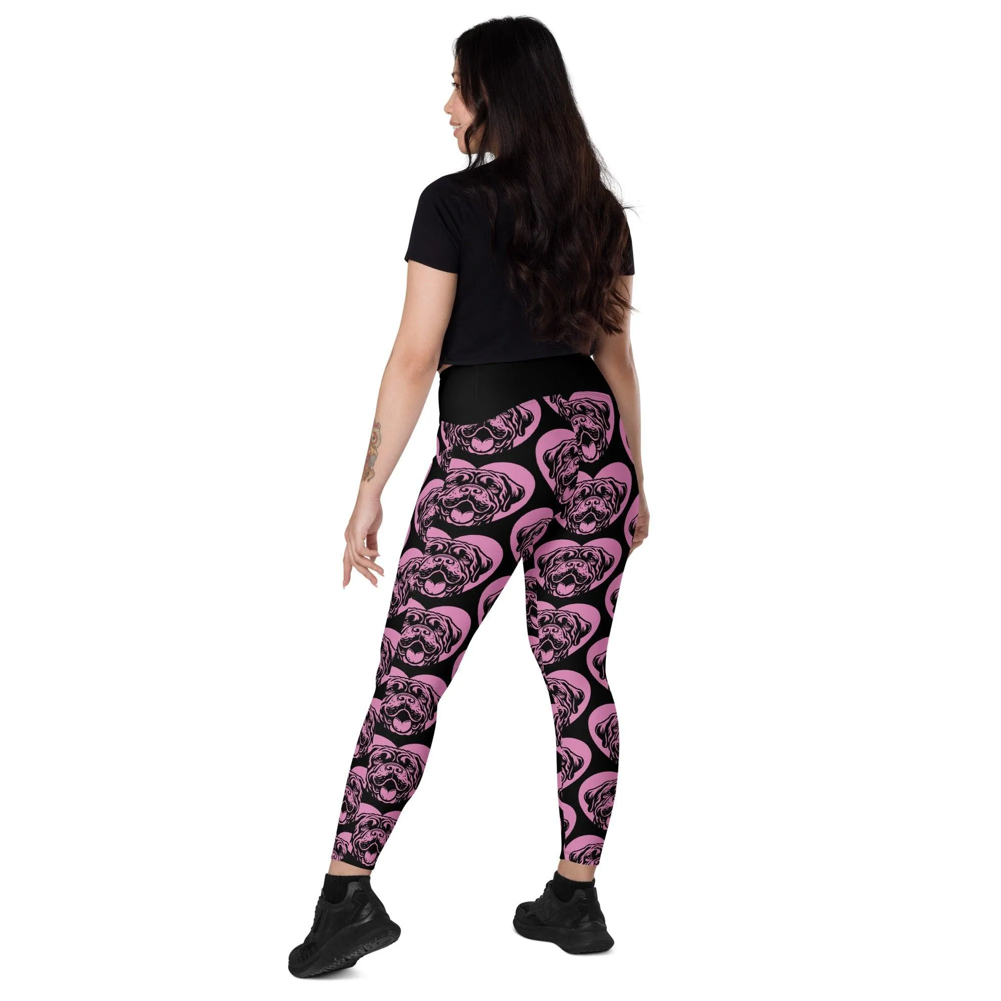 DOG BREED LEGGINGS with pockets - NEAPOLITAN MASTIFF - HERTTAHOUND - pink