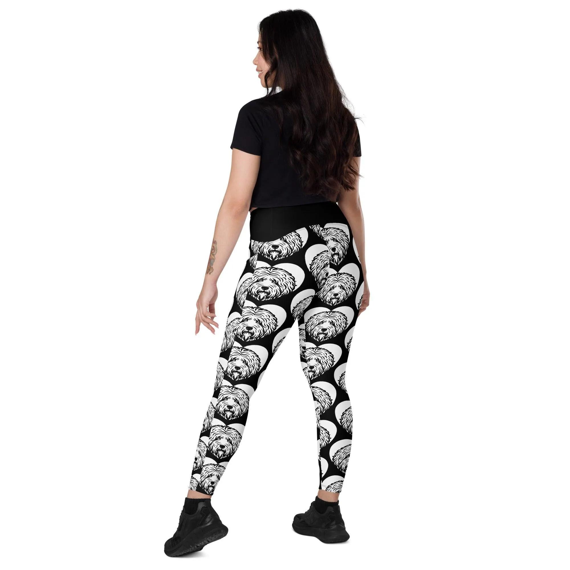 DOG BREED LEGGINGS with pockets - OLD ENGLISH SHEEPDOG - HERTTAHOUND