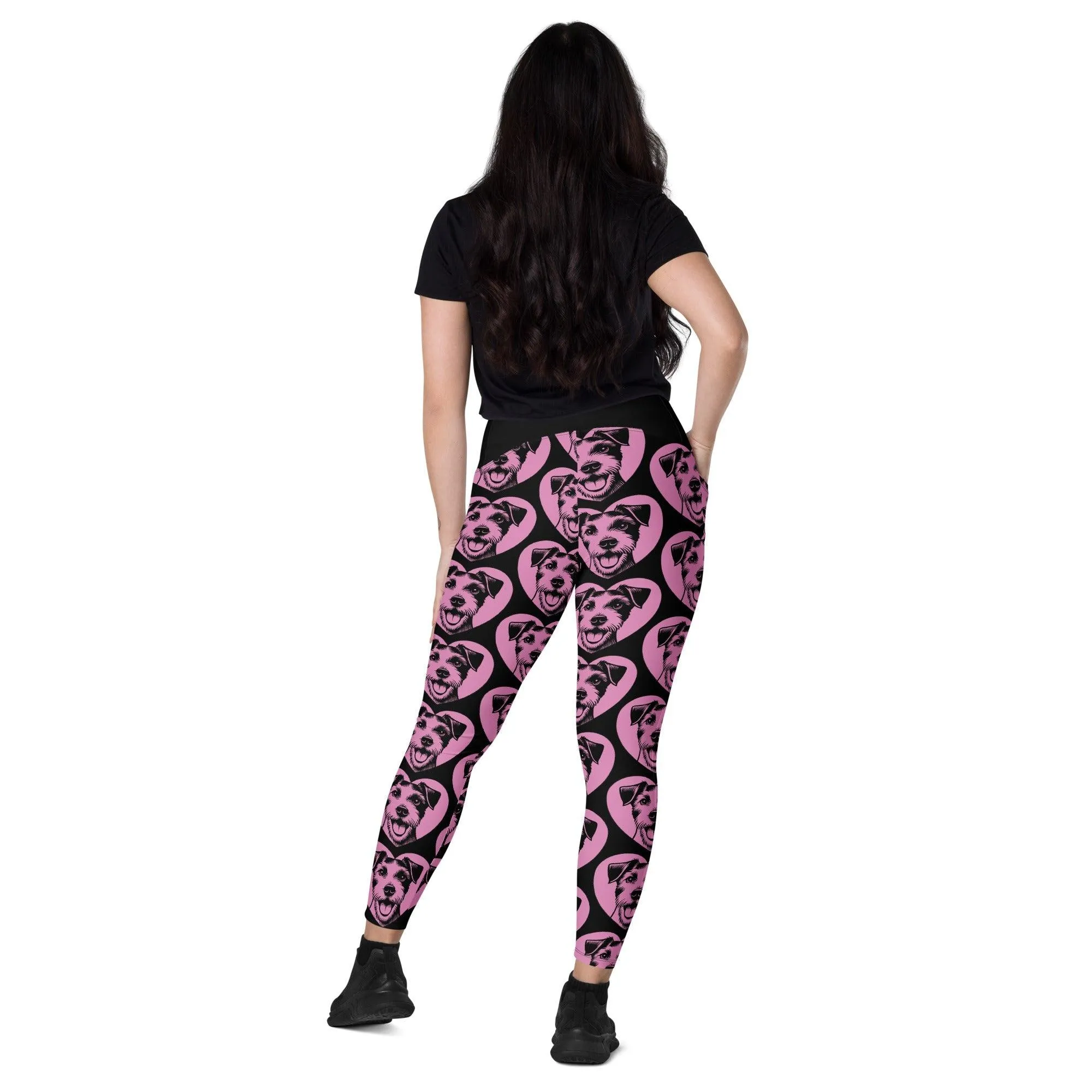 DOG BREED LEGGINGS with pockets - PARSON RUSSELL TERRIER - HERTTAHOUND - pink