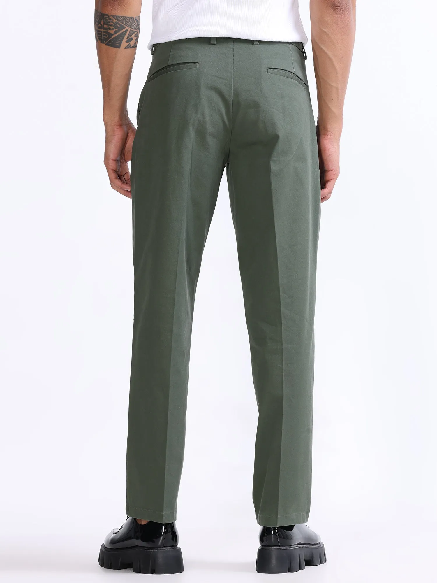 Duca Double Pleated Pine Olive Relaxed Pant