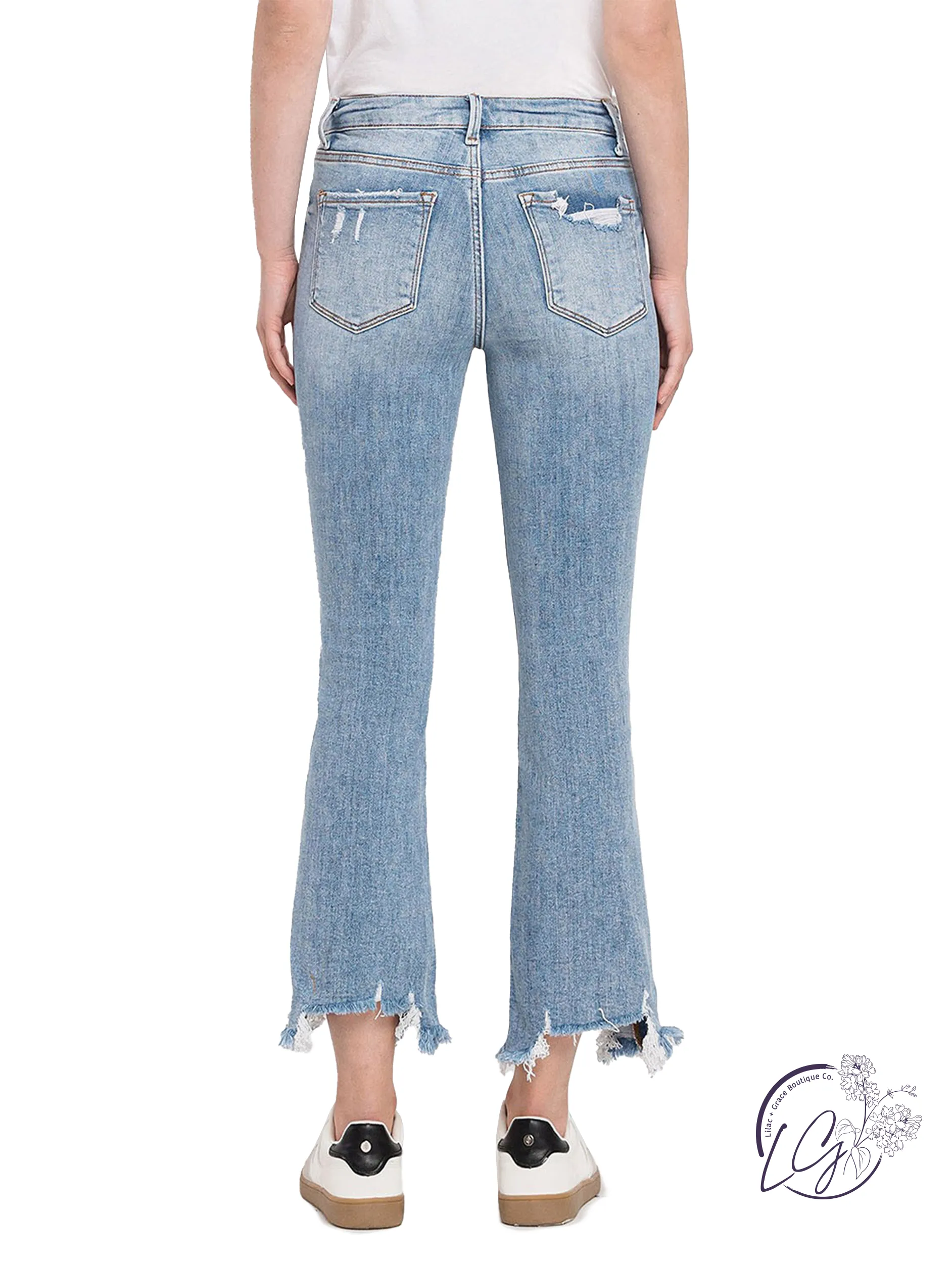 Eunice High Rise Crop Flare Jeans By Vervet