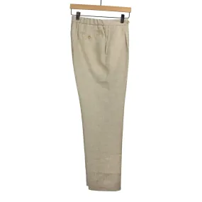 Exclusive single-pleated easy pants in pearl wool herringbone