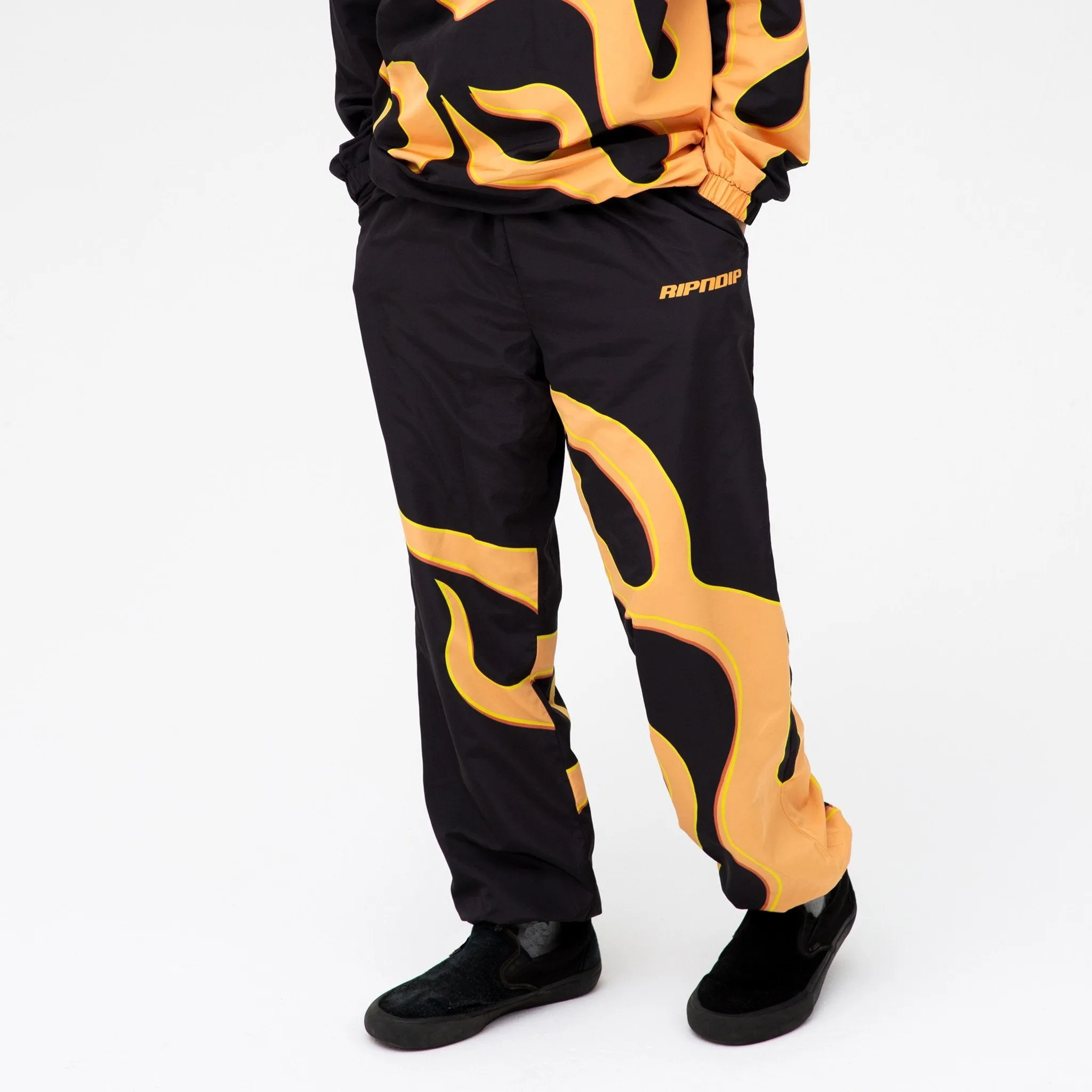 Flaming Hot Track Pants (Black)