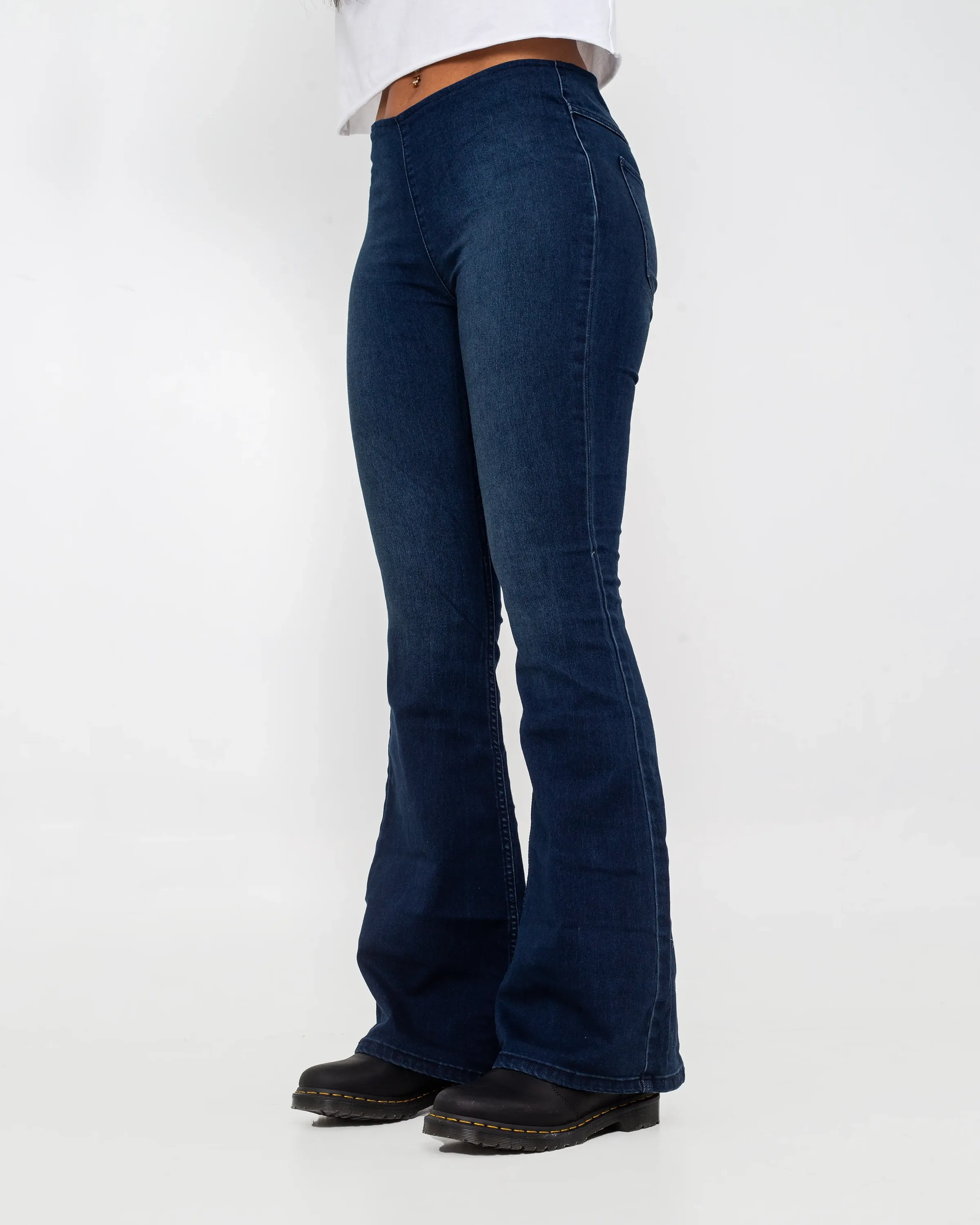 Flare Penny Pull On Jeans in Rich Blue