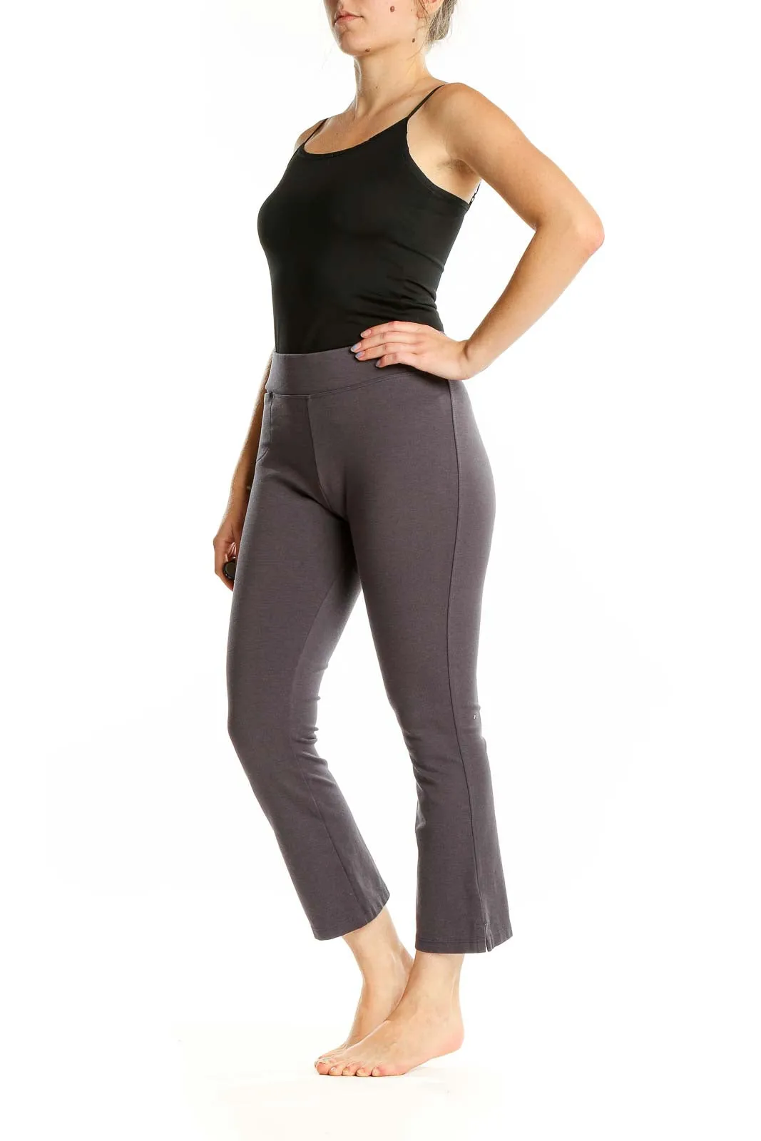 Gray Cropped Yoga Pants