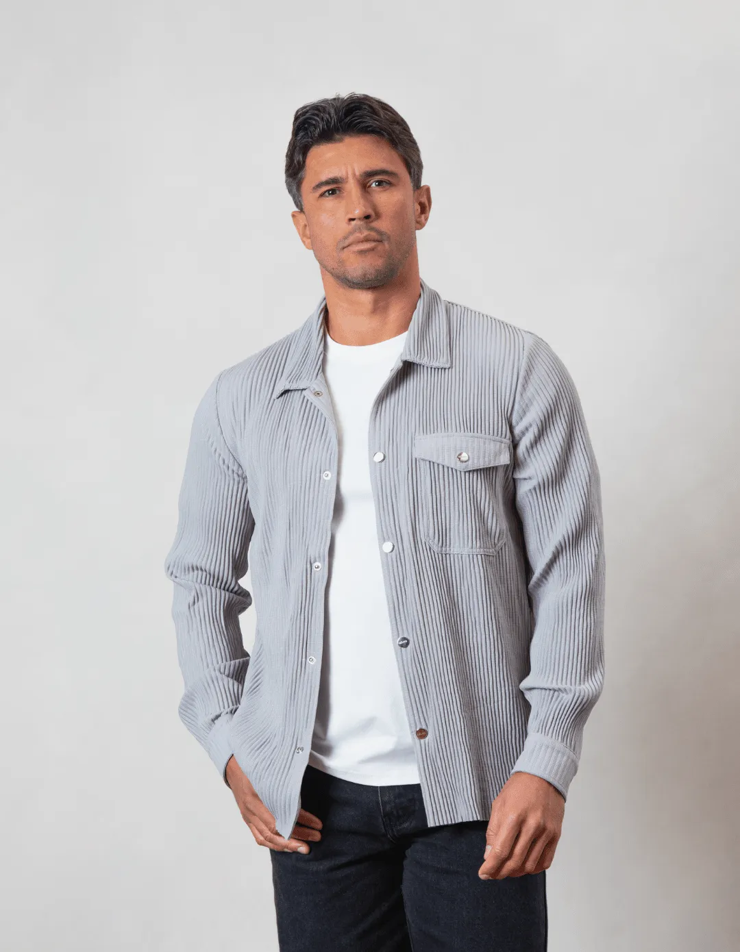 Grey Pleated Jacket