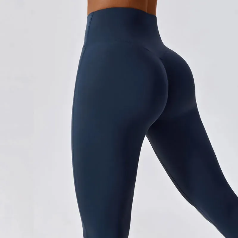 High Waist Running Tights for Women - Push Up Jogging Pants with Stretch and Breathable Fabric