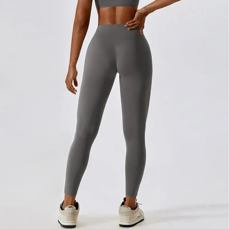 High Waist Running Tights for Women - Push Up Jogging Pants with Stretch and Breathable Fabric