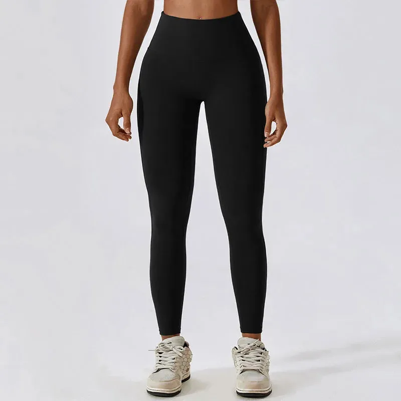 High Waist Running Tights for Women - Push Up Jogging Pants with Stretch and Breathable Fabric