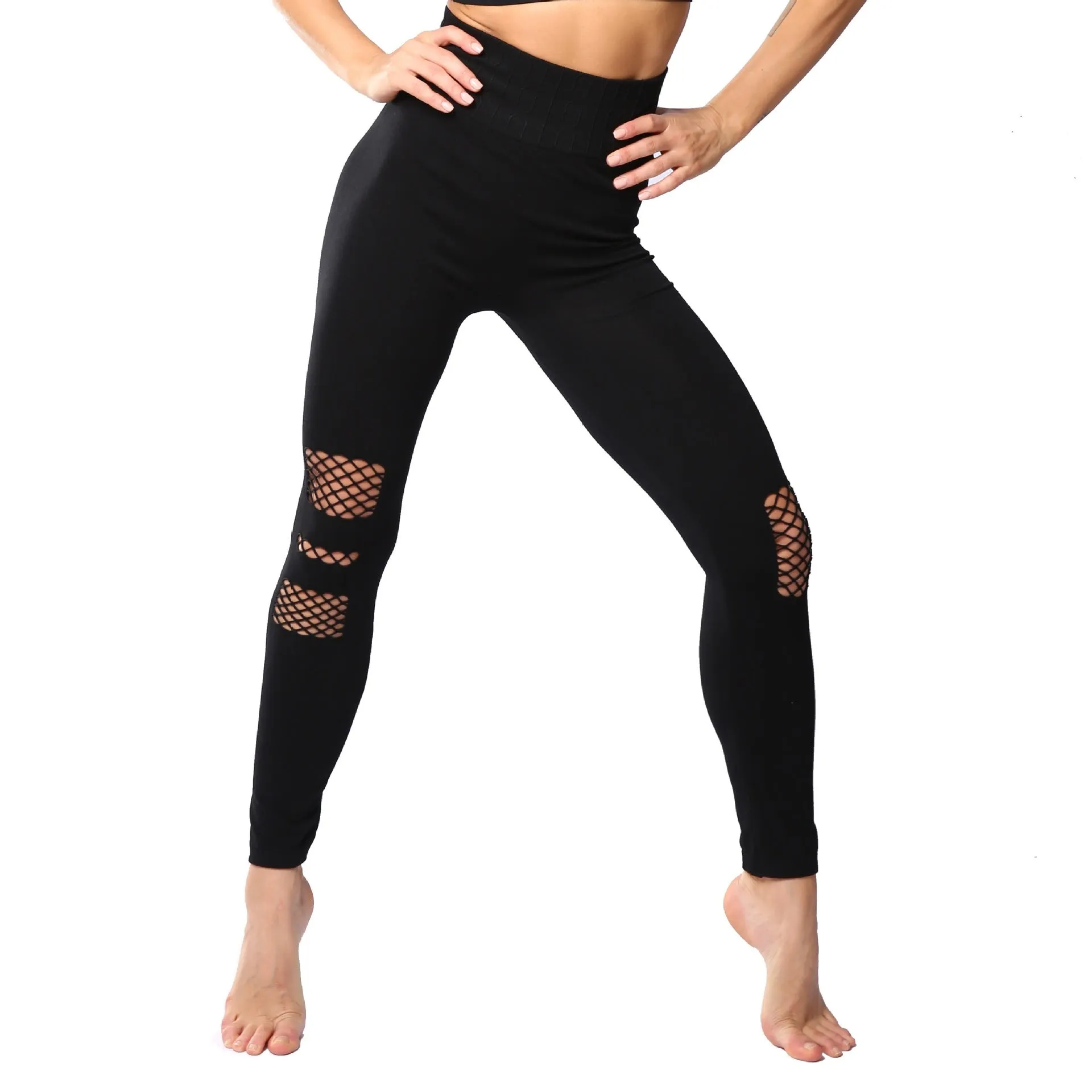 Hollow Hip-Lifting Knitted Tights Yoga Leggings