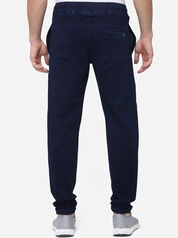 Indigo Blue Solid Regular Fit Track Pants | JadeBlue