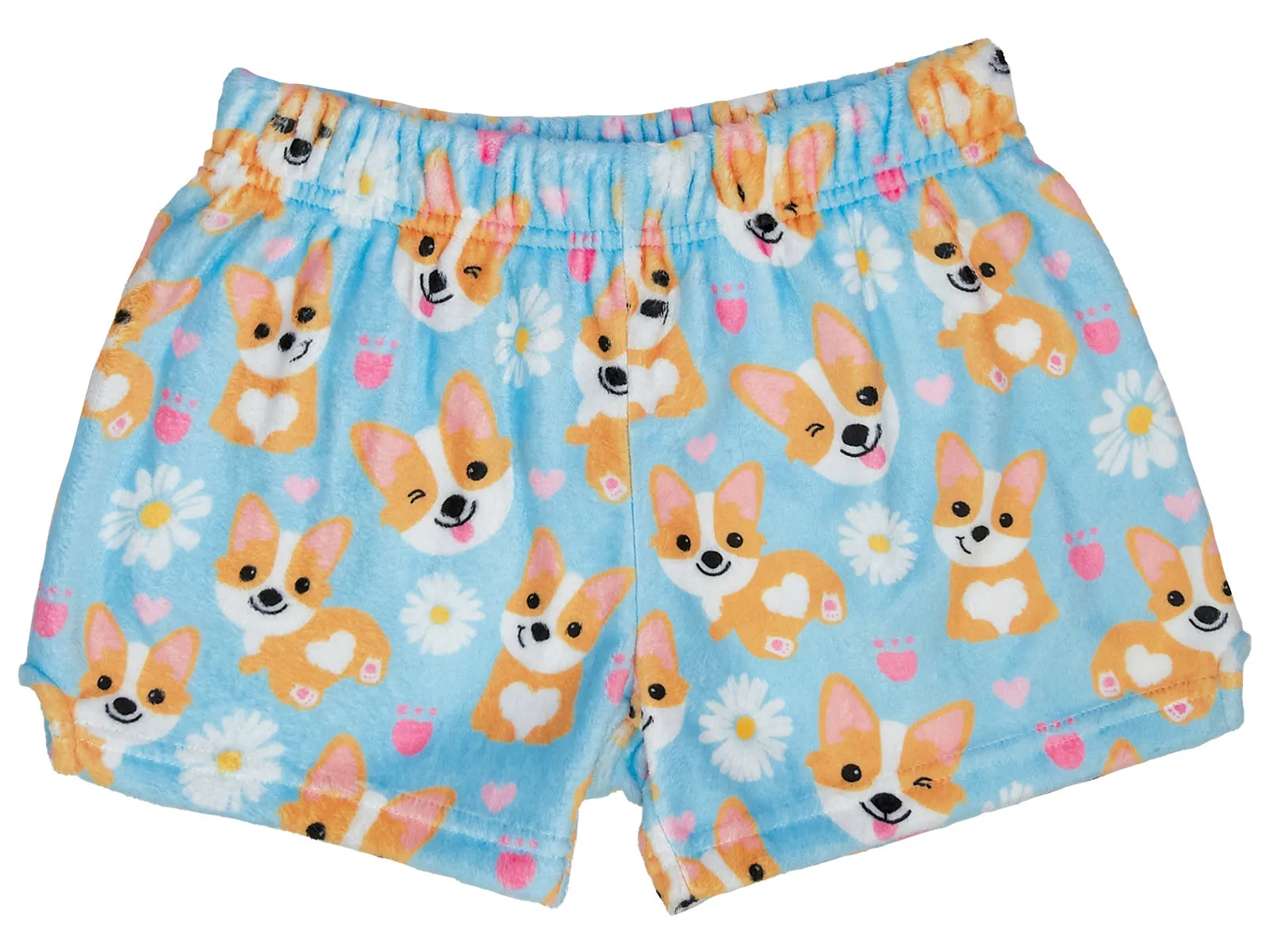 Iscream Corgi & Daisies Plush Shorts