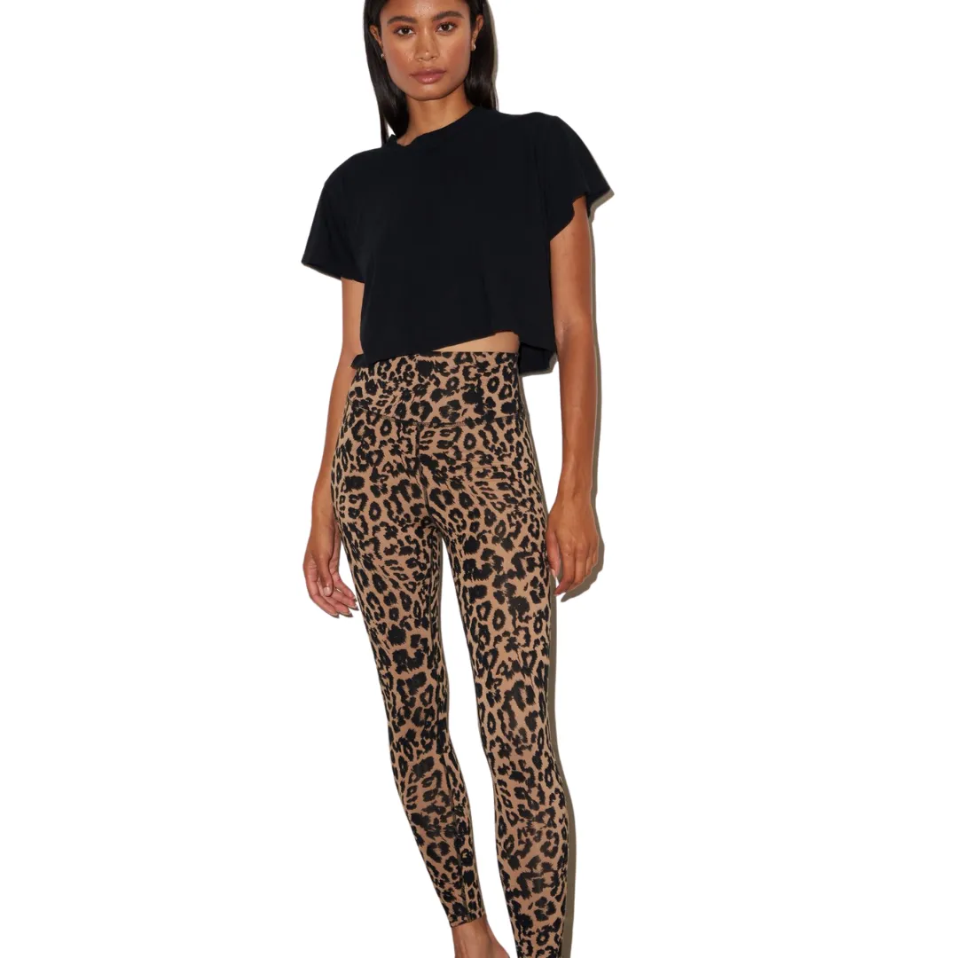 Leopard Zipper Leggings - Brown