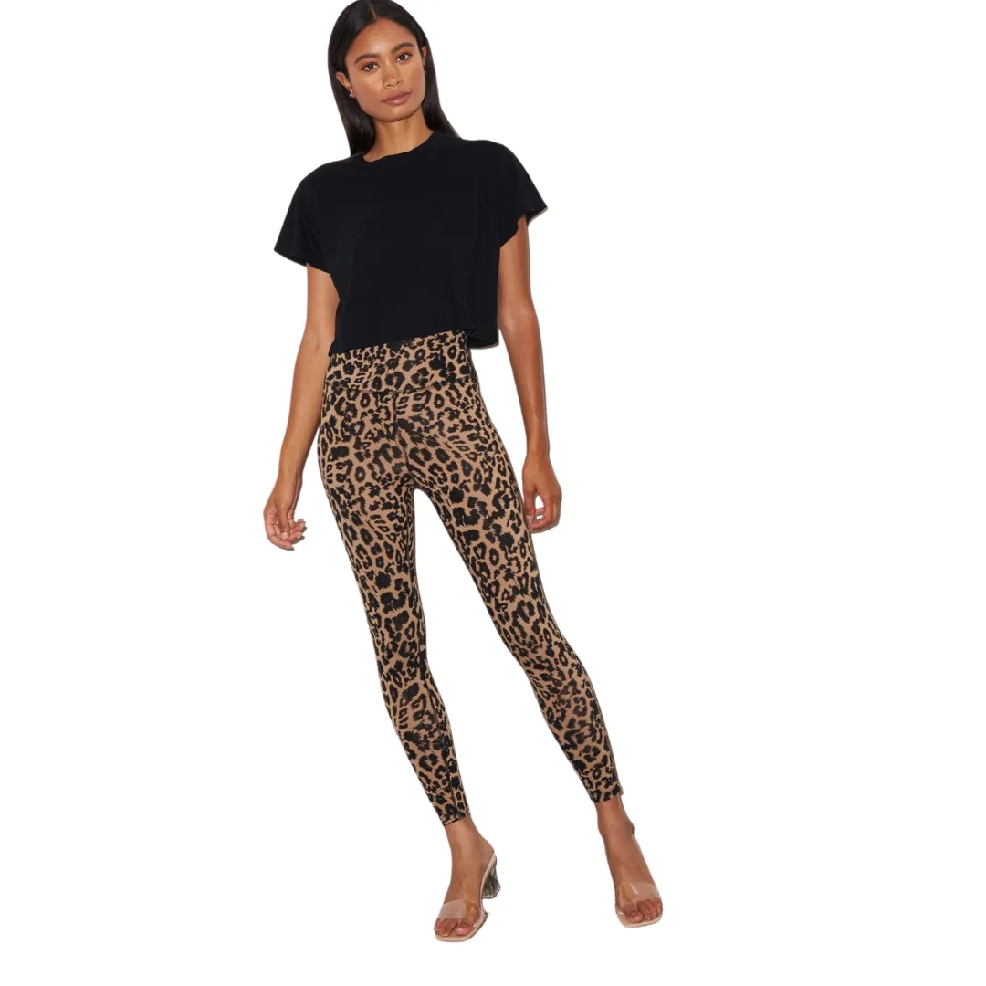 Leopard Zipper Leggings - Brown