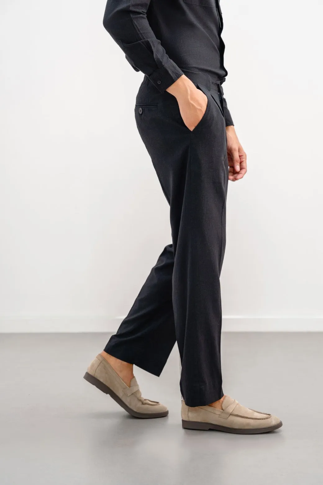 LINEN PLEATED TROUSERS