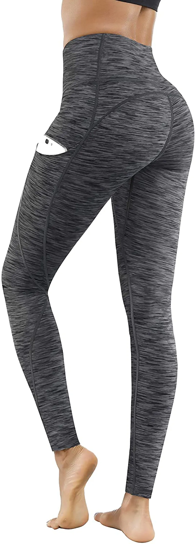 Lingswallow High Waist Yoga Pants - Yoga Pants with Pockets Tummy Control, 4 Ways Stretch Workout Running Yoga Leggings