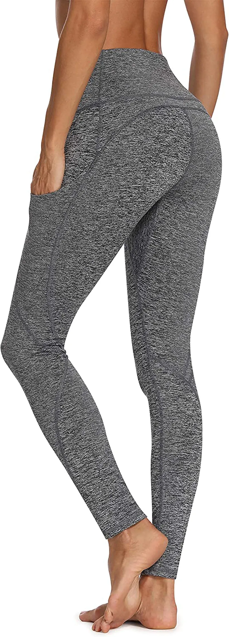 Lingswallow High Waist Yoga Pants - Yoga Pants with Pockets Tummy Control, 4 Ways Stretch Workout Running Yoga Leggings