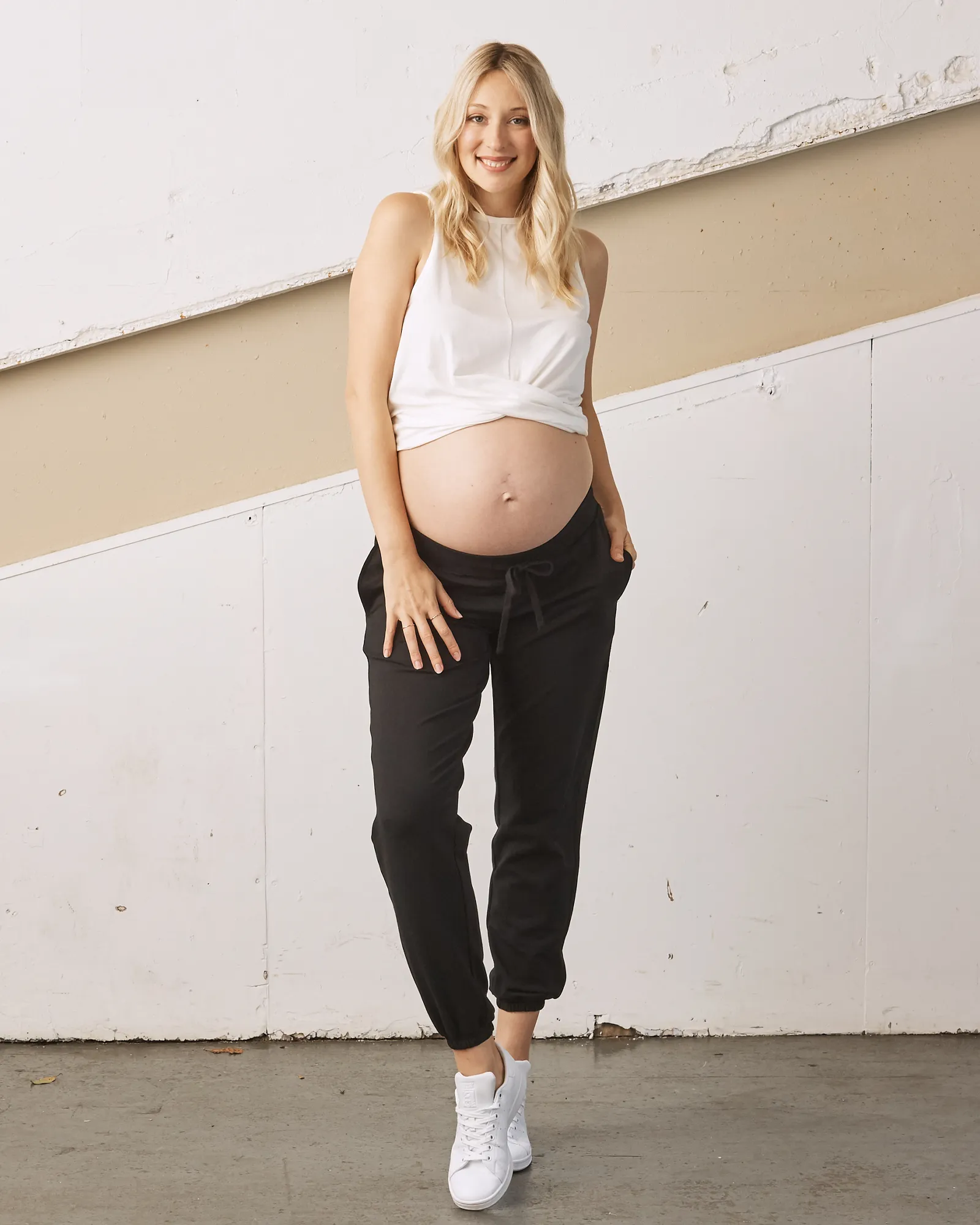 Low Waist Maternity Jogger/Lounge Pants- Black