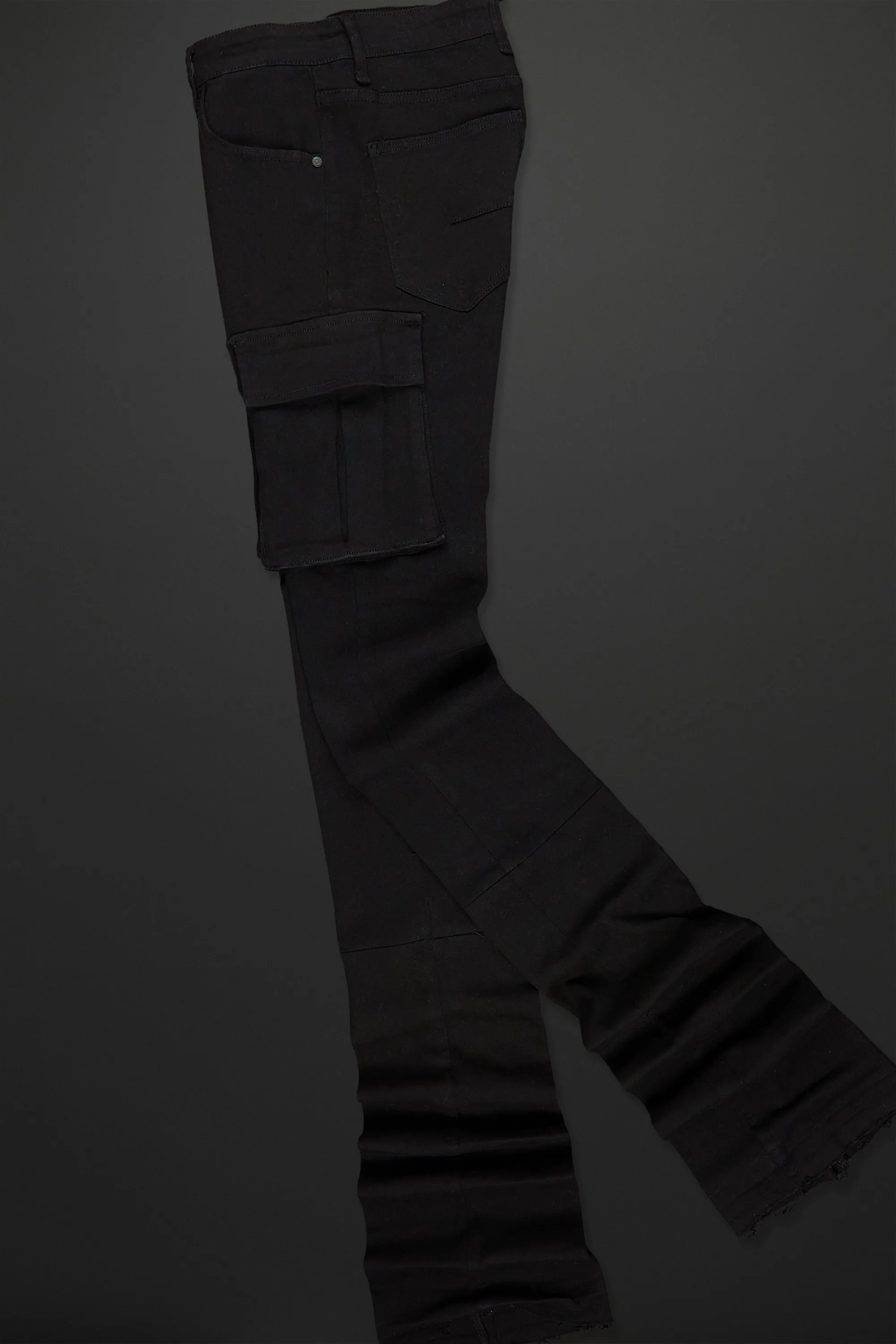 Nemy Black Super Stacked Flare Jean