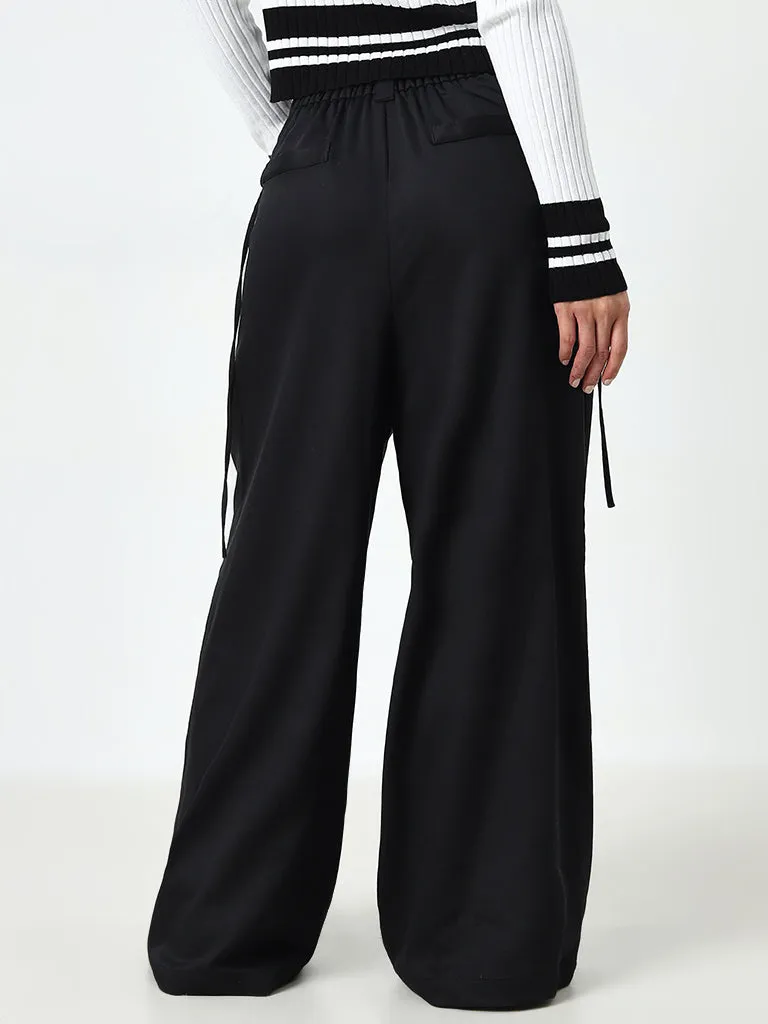 Nuon Black High-Rise Trousers