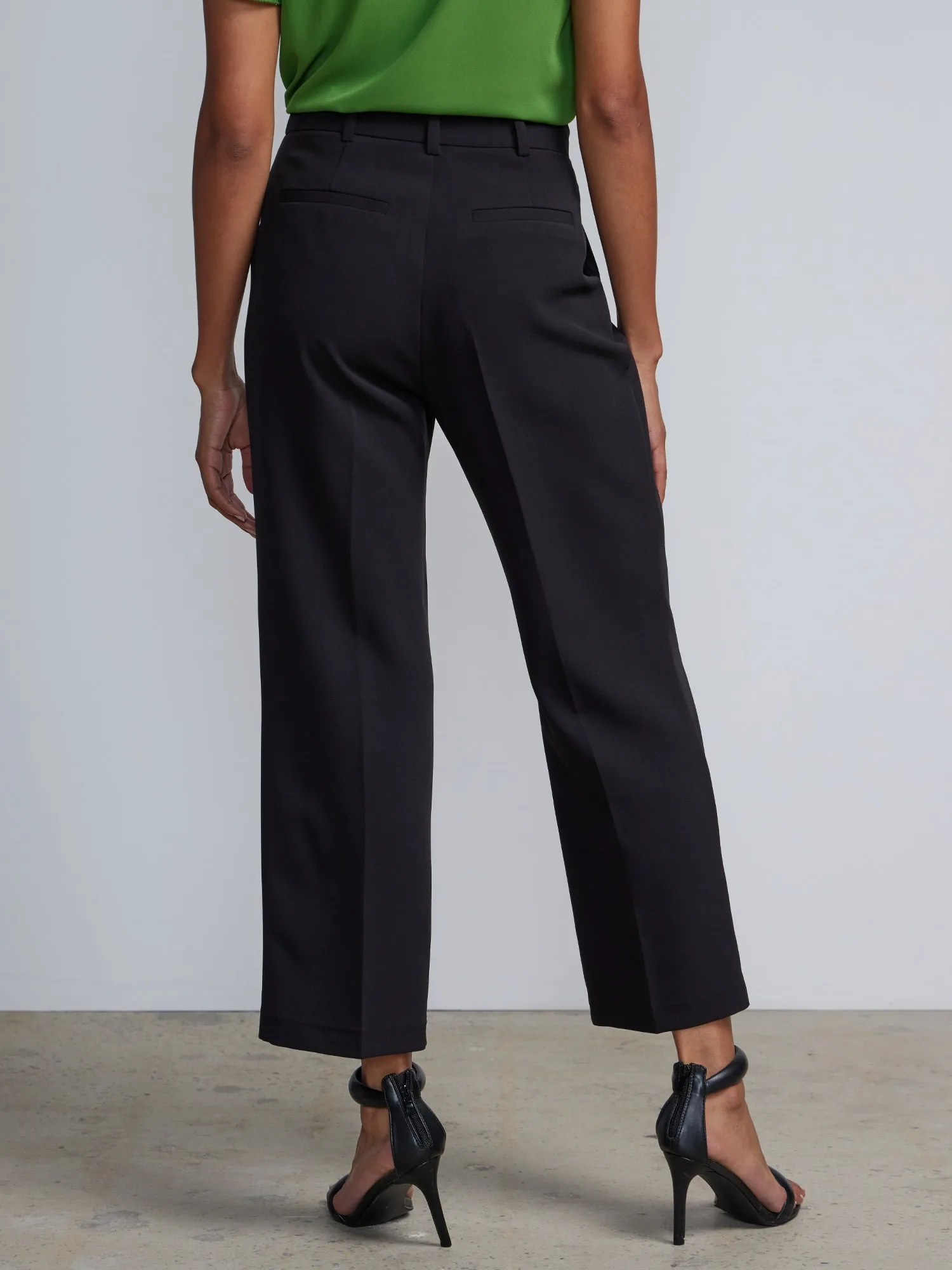 Petite High Rise Pleated Trousers