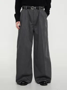 Pleated Trousers in Anthracite Melange