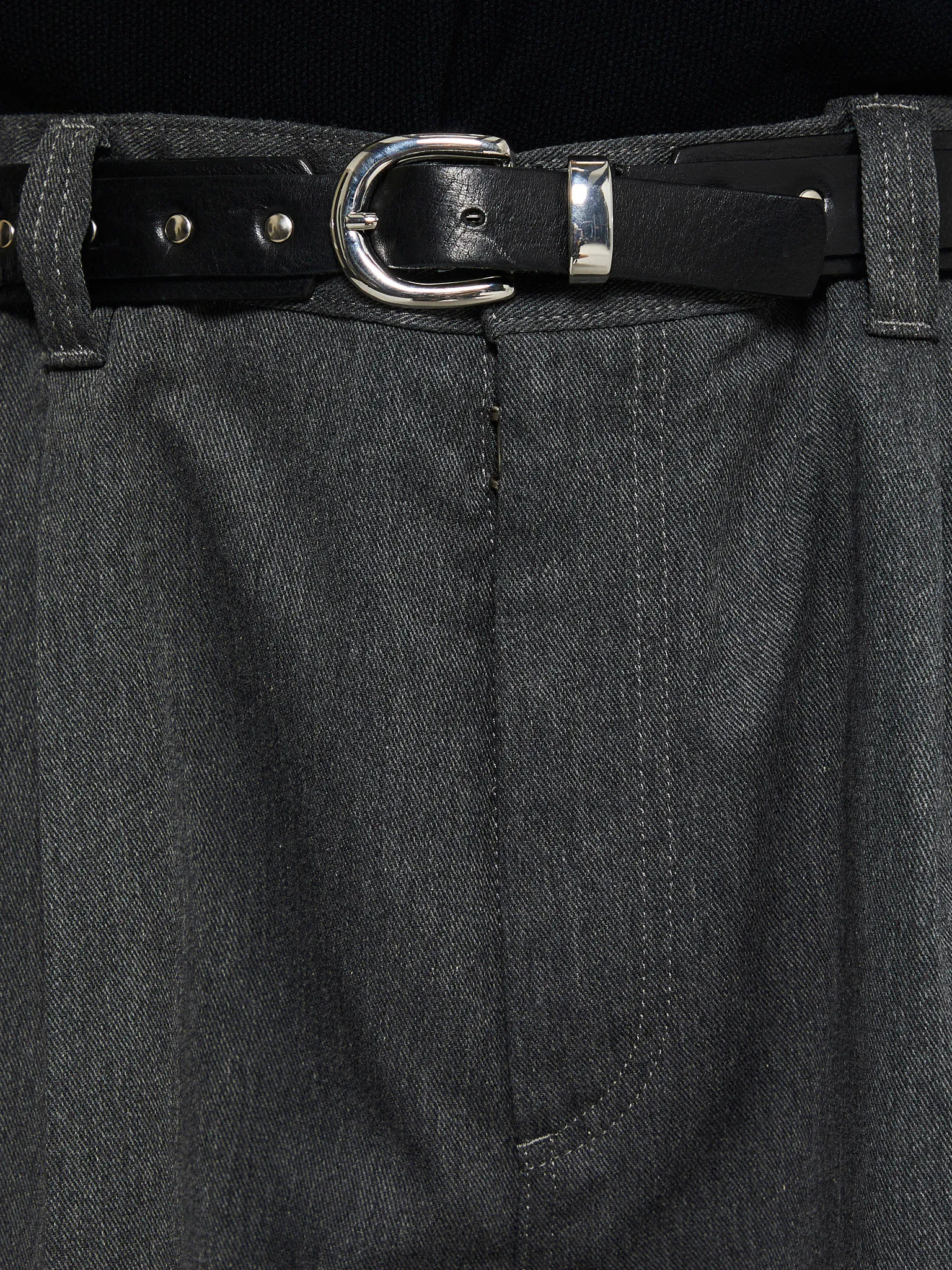 Pleated Trousers in Anthracite Melange