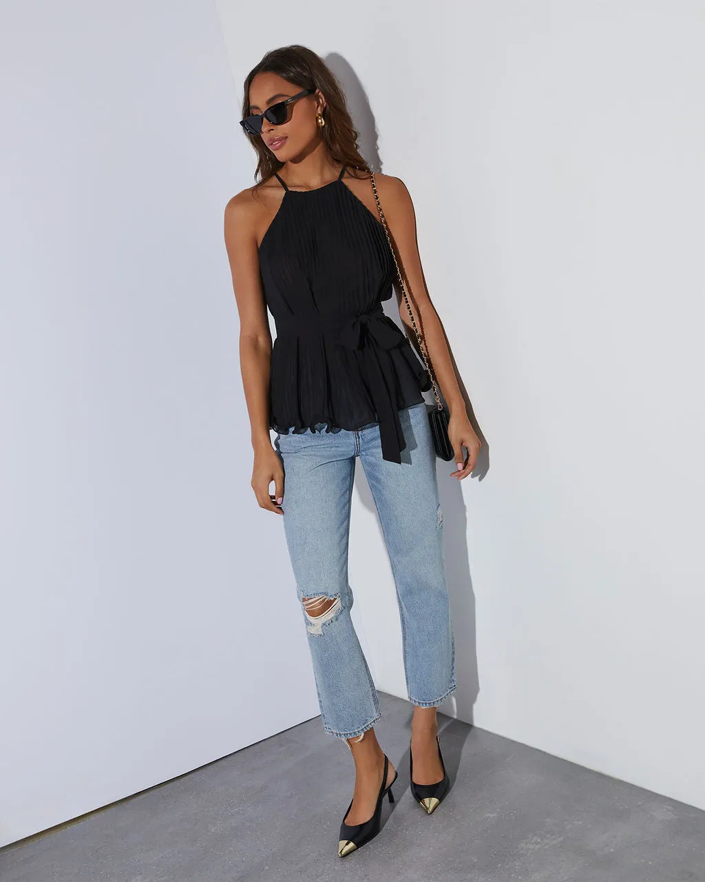 Pleats To Meet You Tie Top