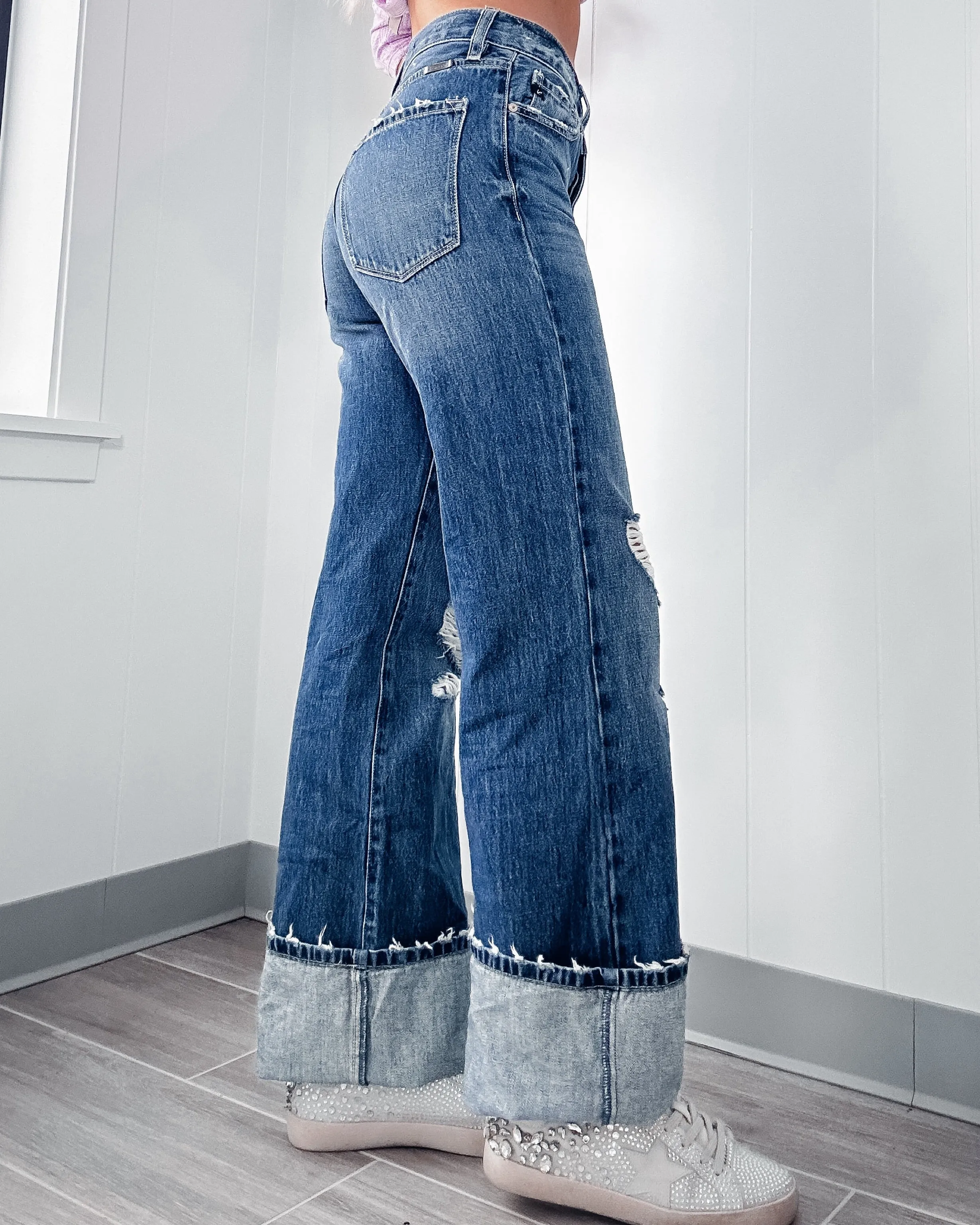 Raevyn 90's Wide Leg Flare Jeans