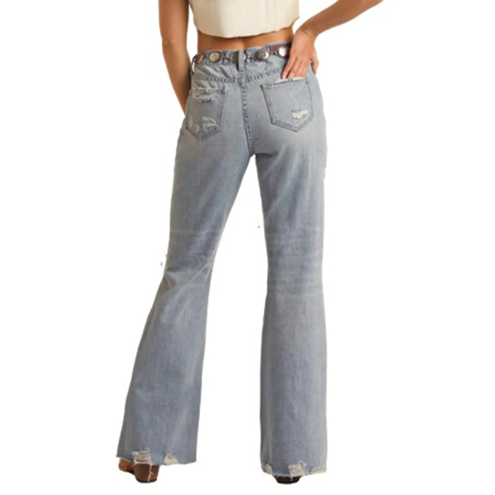 Rock and Roll Women's Light Wash High Rise Flare Jean