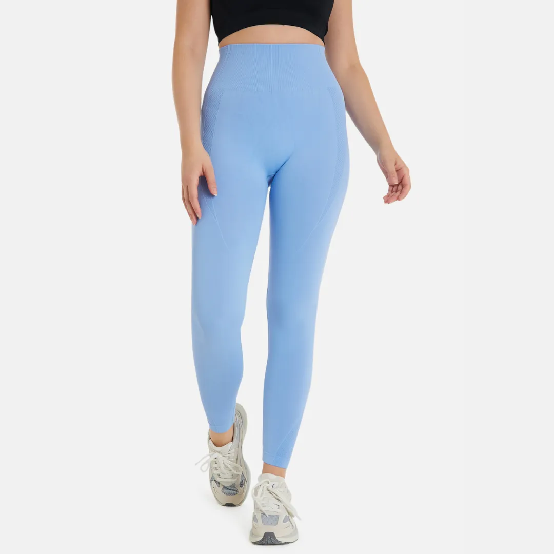 Seamless Compression Leggings V2 in Azure Blue