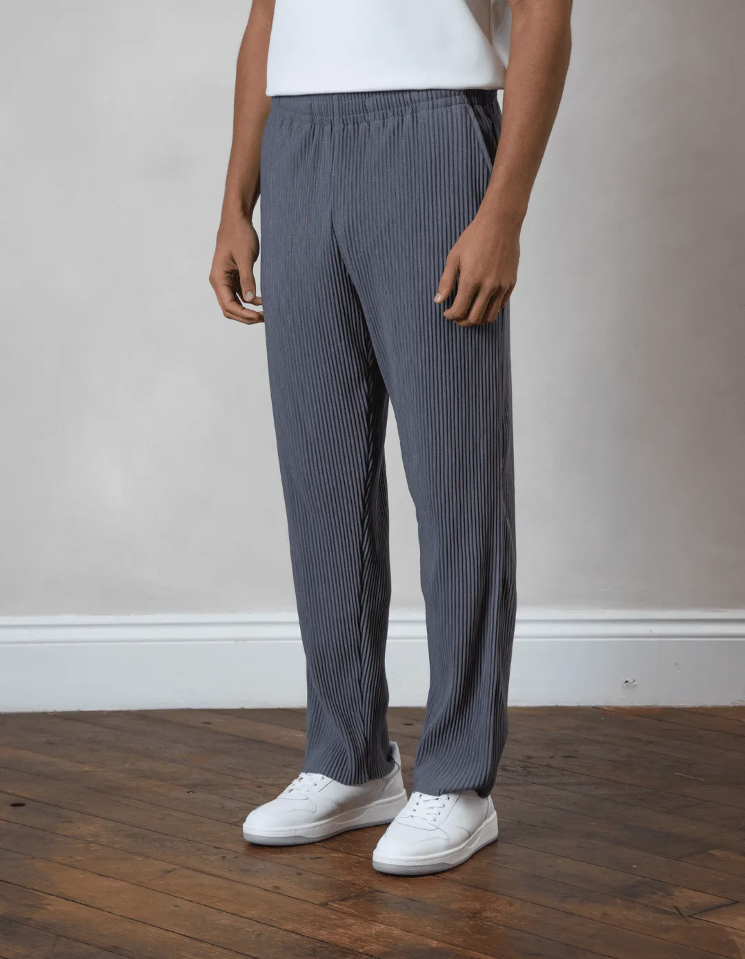 Slate Grey Pleated Trouser