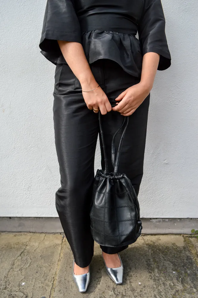 Stella Nova Crispy Pleated Black Trousers