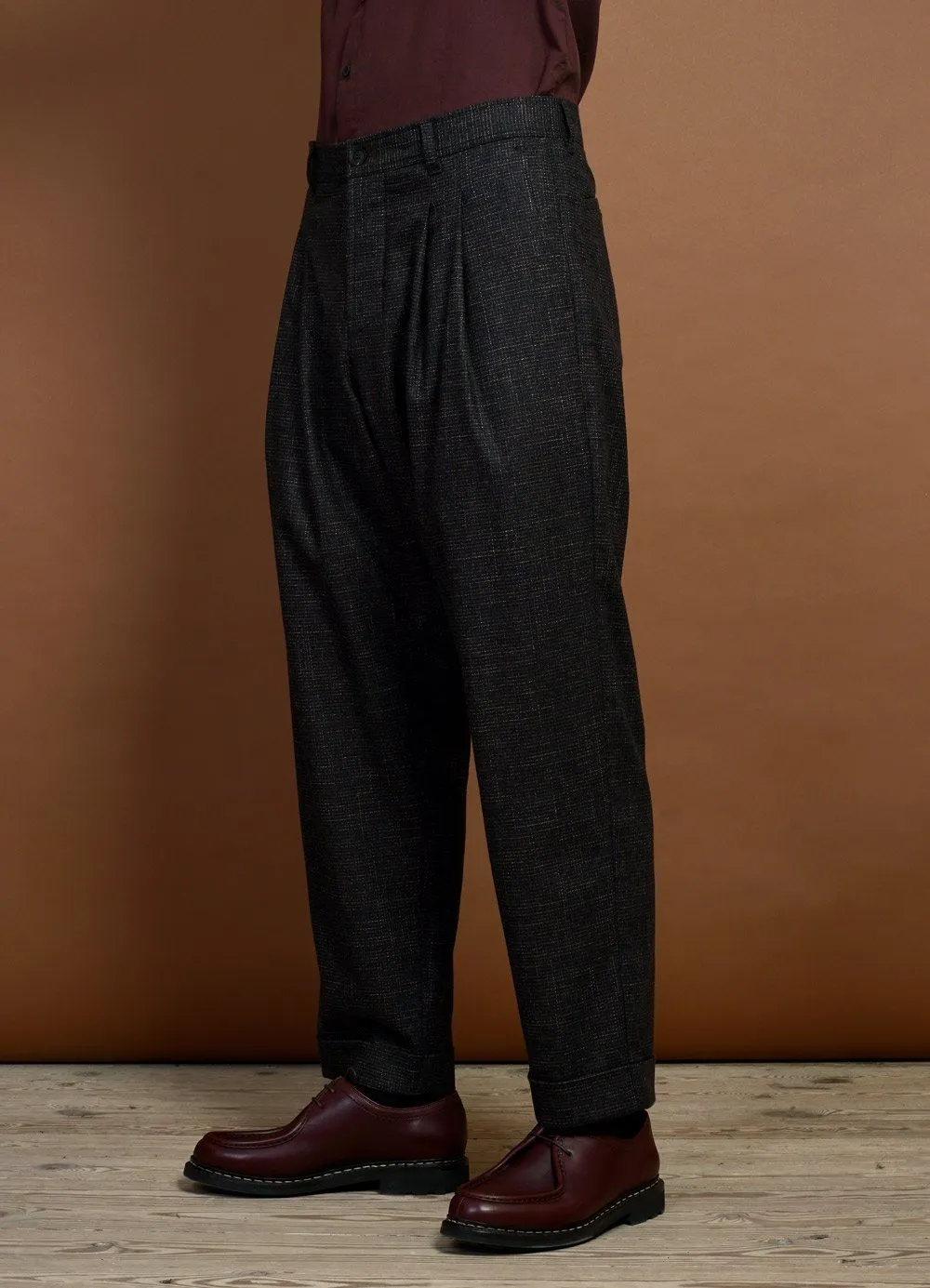 SYLVESTER | Double Pleated Trousers | Macchiato